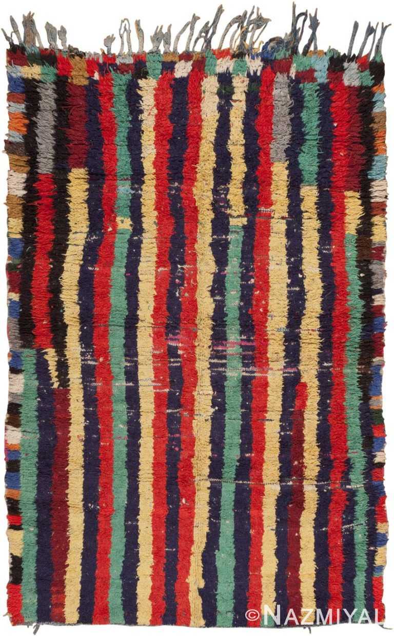 Colorful Striped Vintage Moroccan Rug 45734 Nazmiyal Antique Rugs