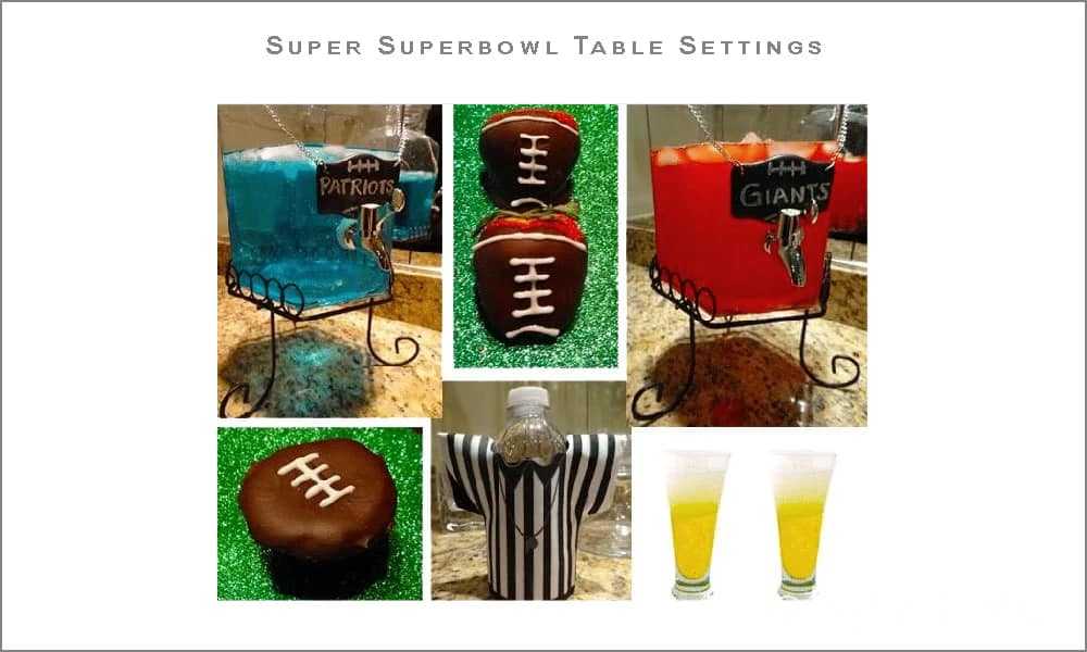 Party-City Super-Bowl Table Setting Theme – Fixtures Close Up