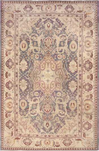 Oversized Purple Antique Indian Agra Area Rug 45976 by Nazmiyal Antique Rugs