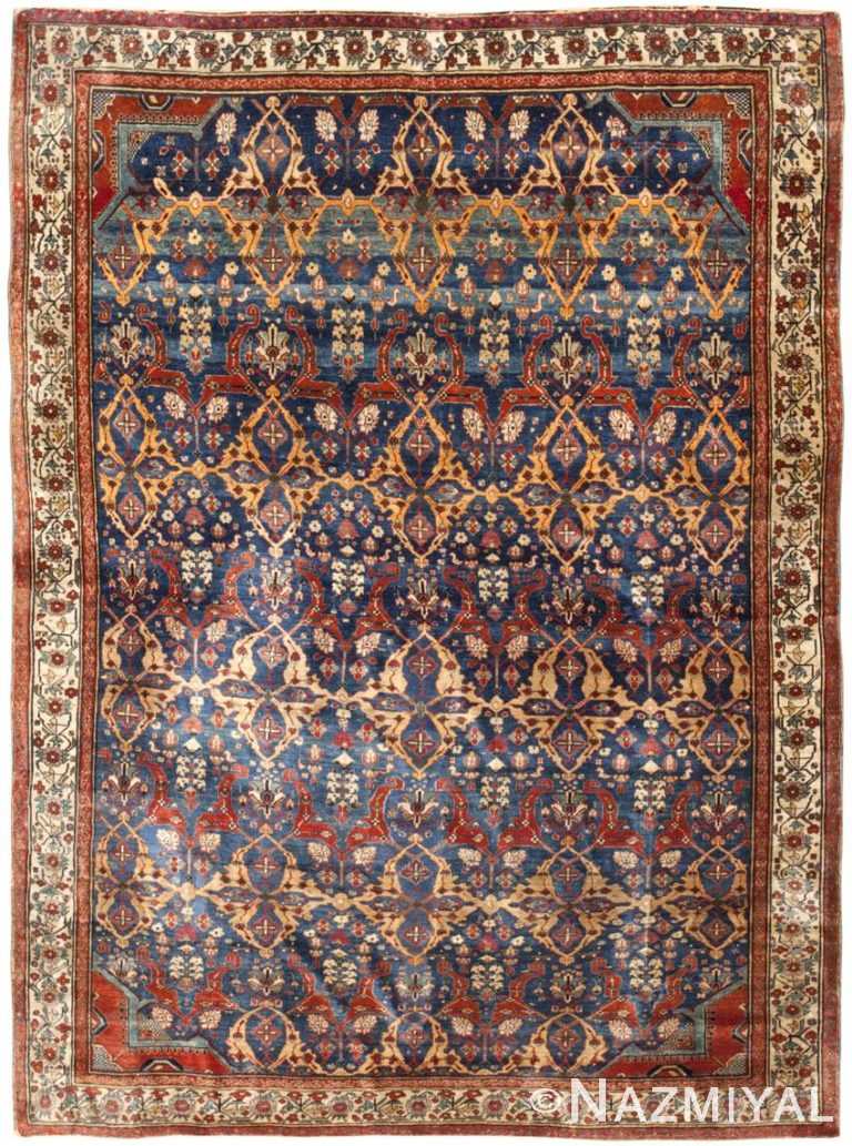 Antique Persian Silk Heriz Serapi Rug 43925 Nazmiyal