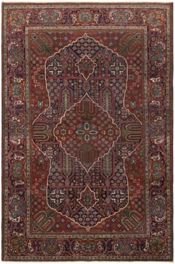 Antique Kashan Persian Rug 46300 Nazmiyal Antique Rugs