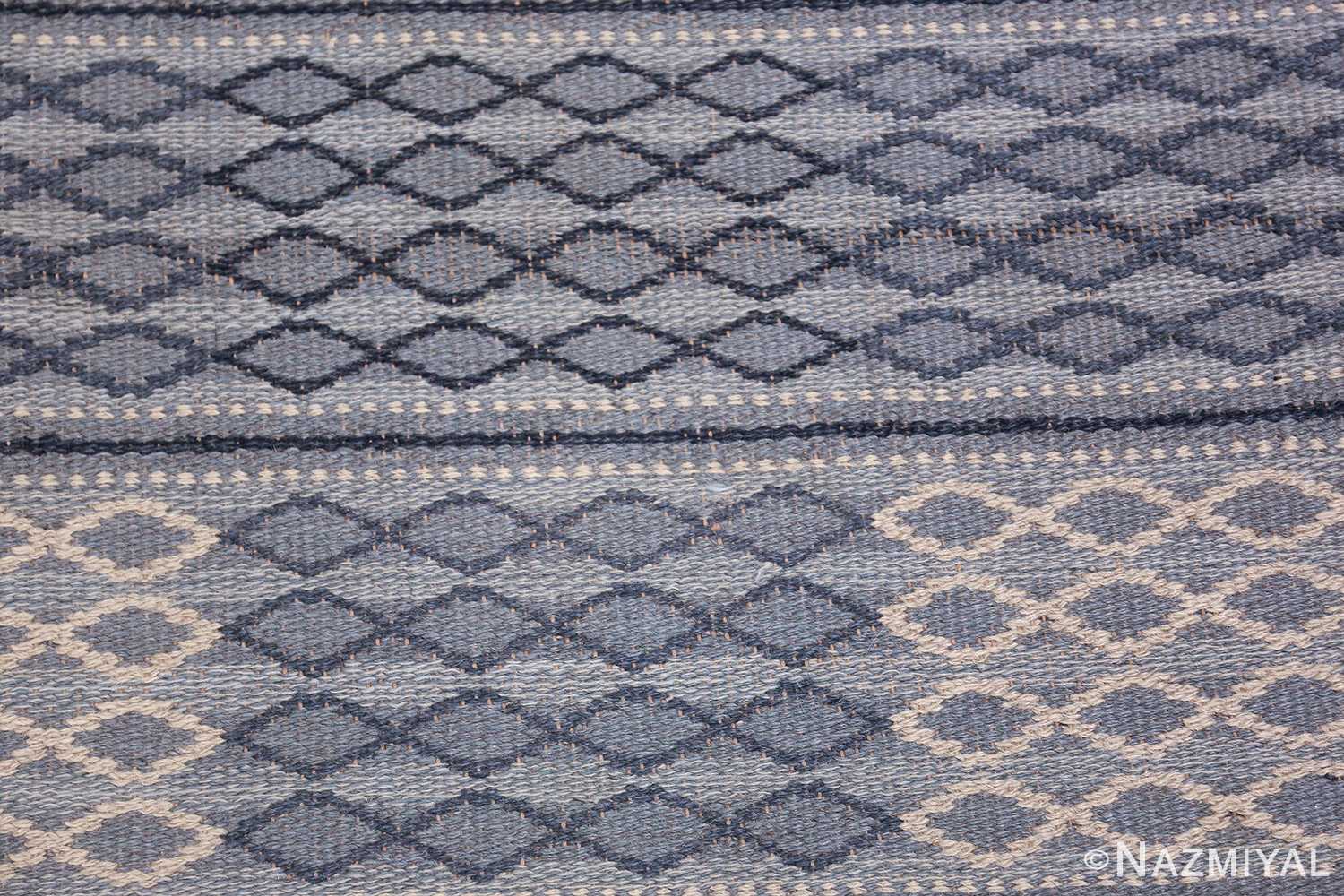 vintage swedish double sided rug 46236 dark Nazmiyal