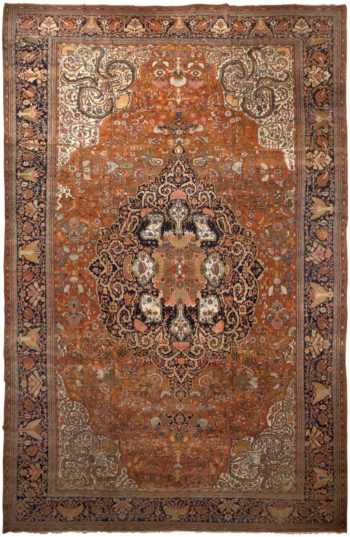 Antique Persian Farahan Sarouk Rug 46388 by Nazmiyal Antique Rugs