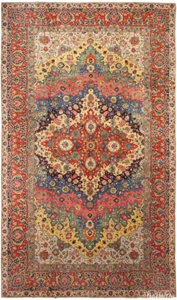 Fine Antique Persian Tabriz Area Rug 46383 by Nazmiyal Antique Rugs