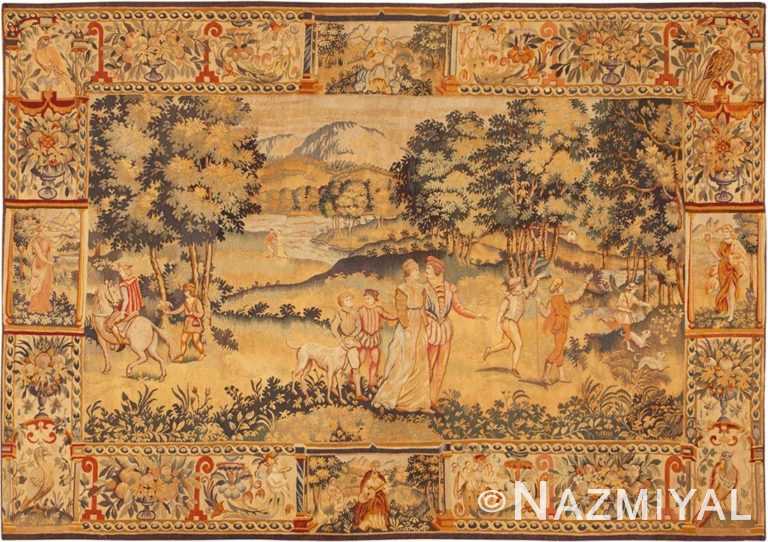 Antique Flemish Tapestry Rug #46403 by Nazmiyal Antique Rugs
