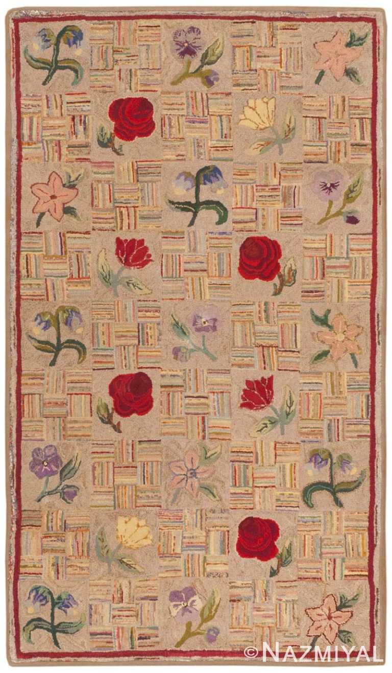 Antique American Hooked Rug 46417 Large Image