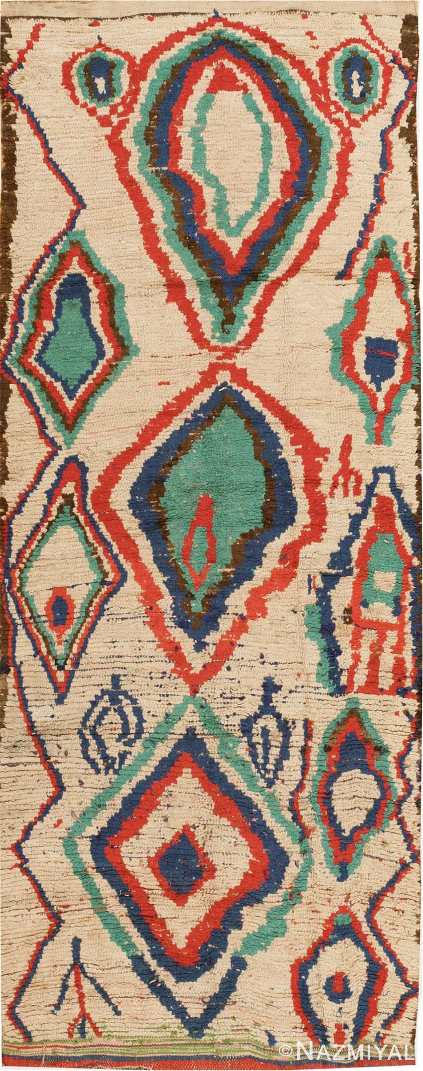 Mid Century Colorful Vintage Moroccan Rug #46515 by Nazmiyal Antique Rugs