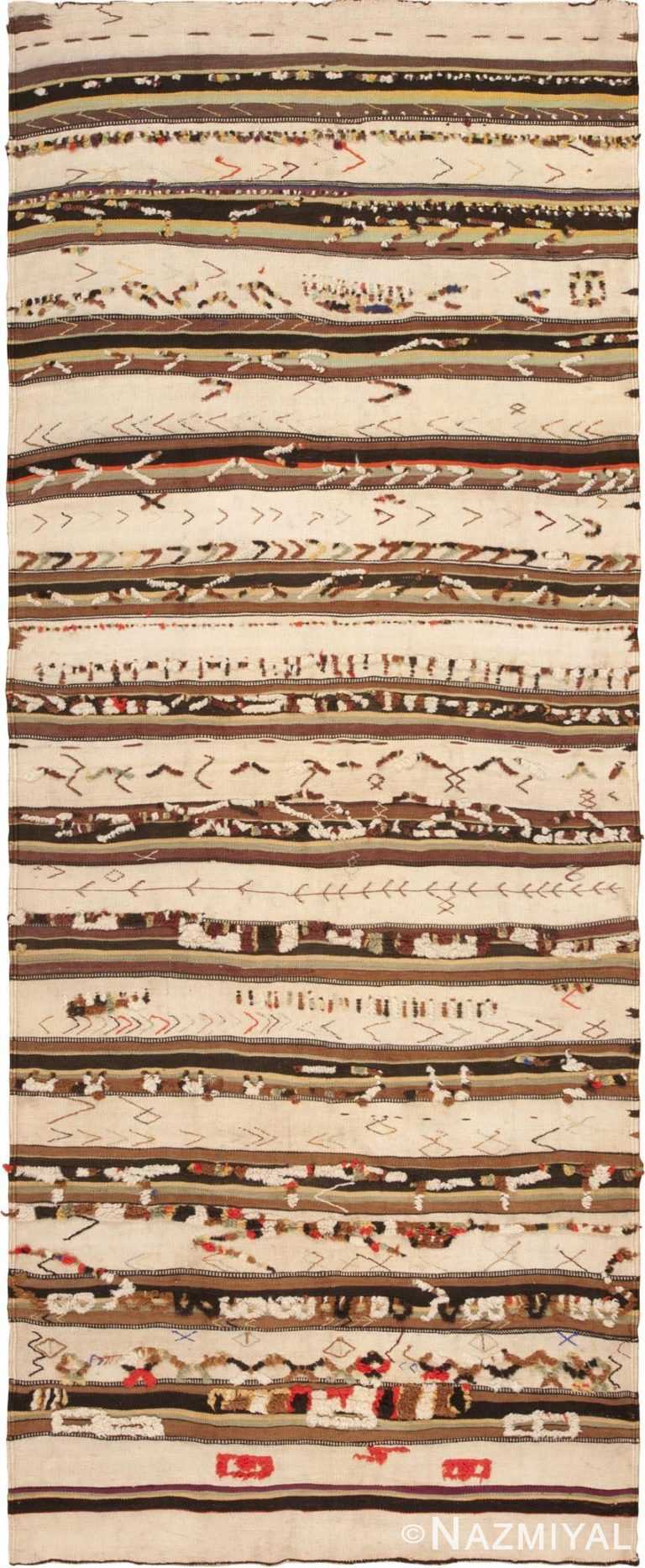 Long And Narrow Tribal Vintage Moroccan Kilim Rug #46471 by Nazmiyal Antique Rugs