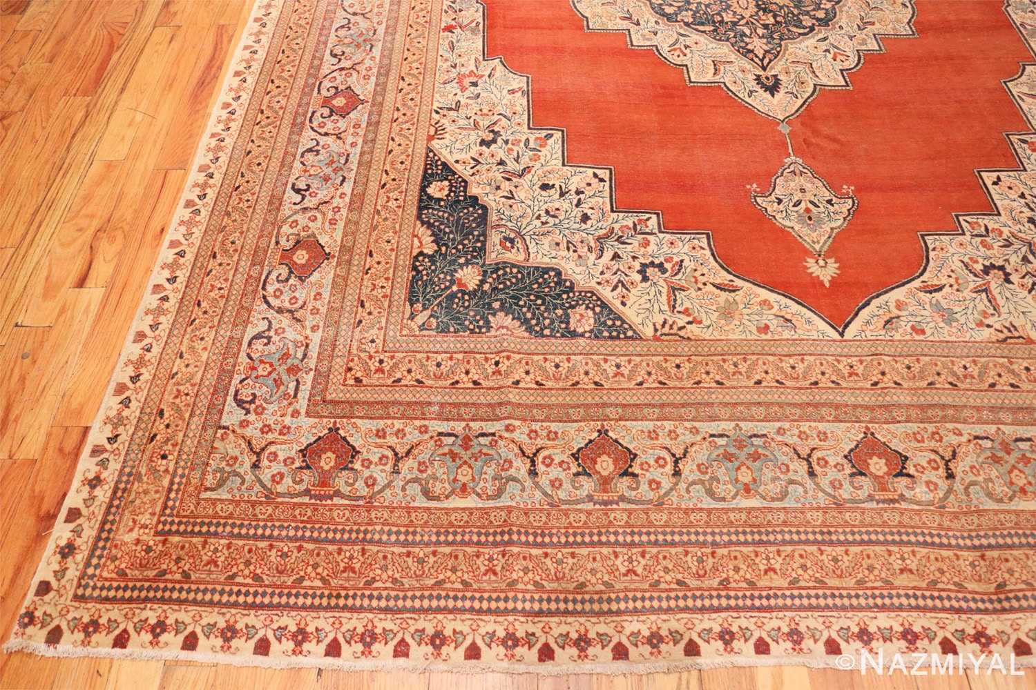 Corner Antique Persian Tabriz rug 45765 by Nazmiyal