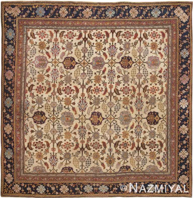 Square Antique Indian Agra Rug #44429 by Nazmiyal Antique Rugs