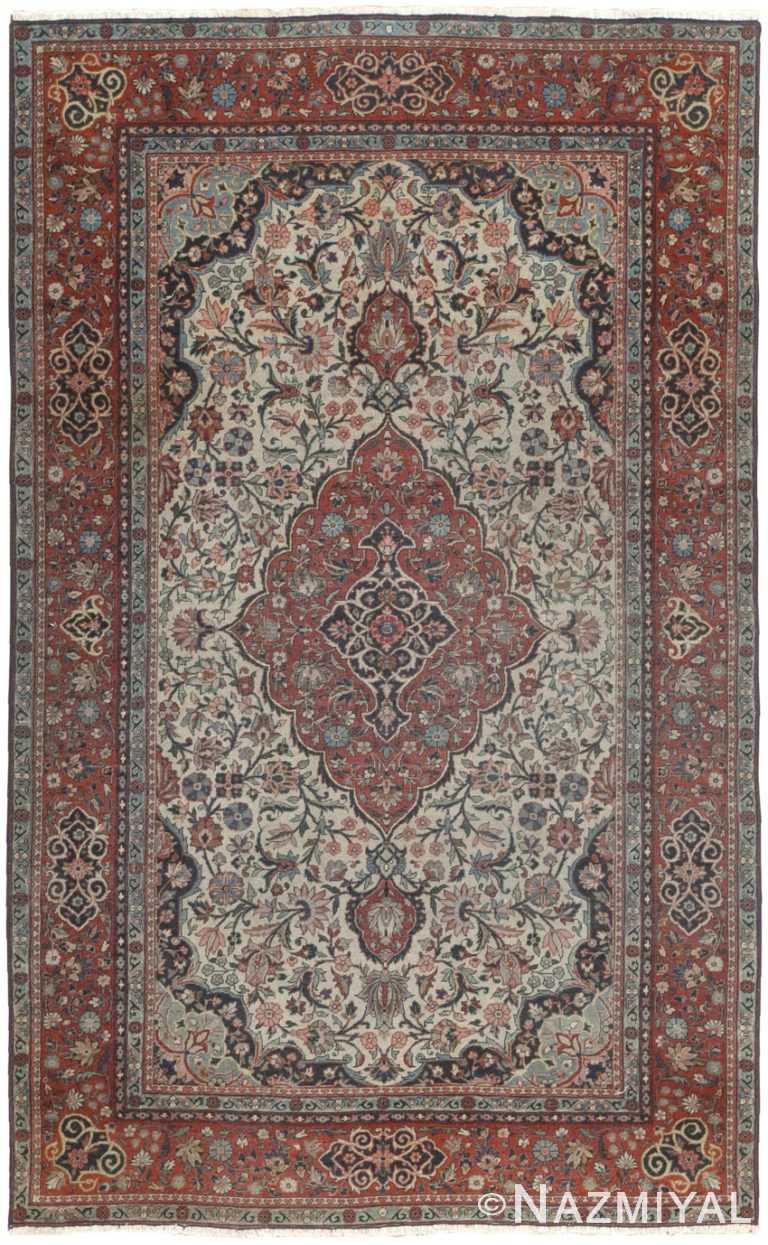 Antique Persian Kashan Rug 46732 Nazmiyal Antique Rugs