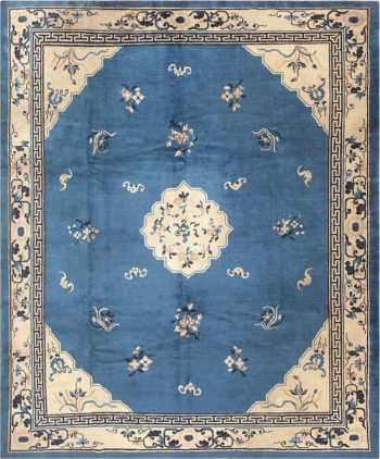 Blue and White Antique Chinese Rug #46820 by Nazmiyal Antique Rugs