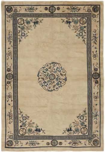 Ivory Color Antique Chinese Rug 46736 Nazmiyal Antique Rugs