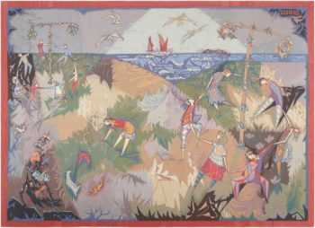 Vintage French Lars Gynning Mid Summer Dance Tapestry 46889 from Nazmiyal Antique Rugs in NYC