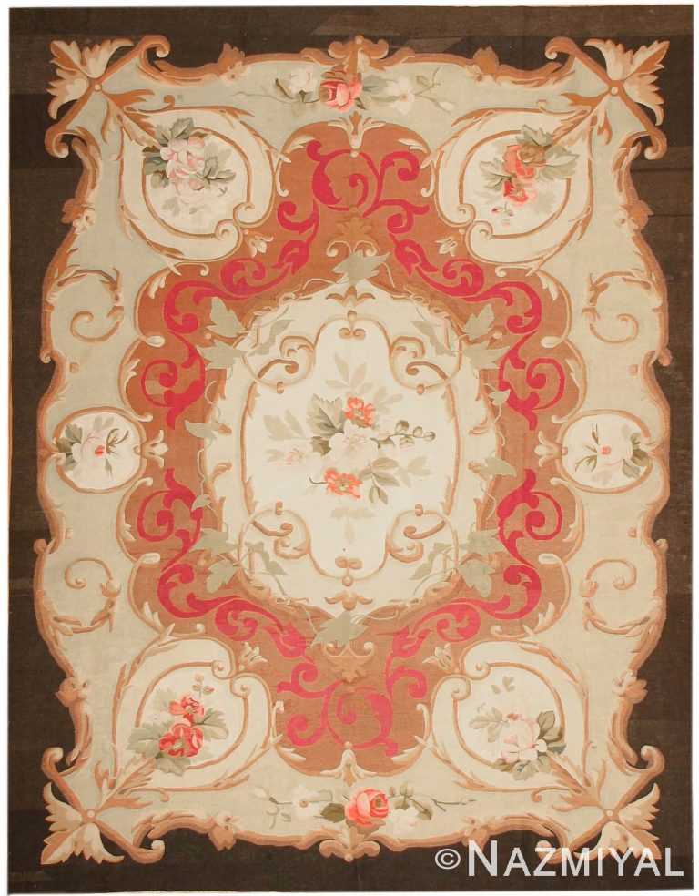 Antique Aubusson French Carpet 43641 Nazmiyal