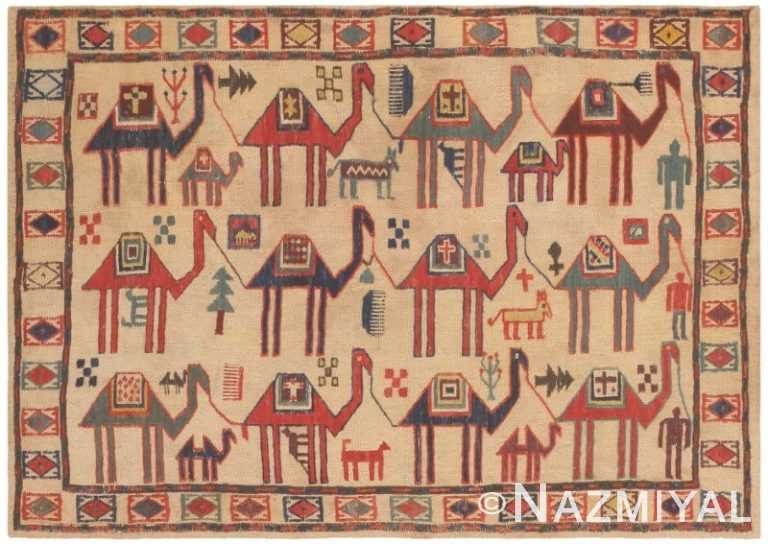 Antique Caucasian Soumak Rug 45803 Nazmiyal