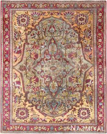 Antique Mohtashem Silk Kashan Rug 47048 by Nazmiyal Antique Rugs