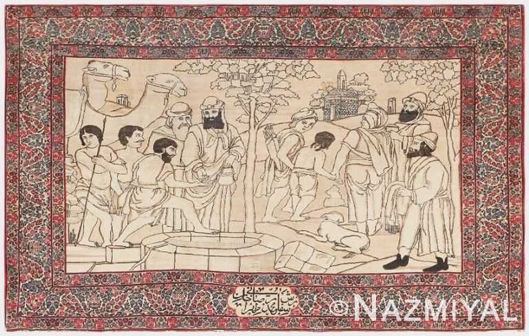 Antique Persian Kerman Rug & The Selling of Joseph” 47148 Detail/Large View