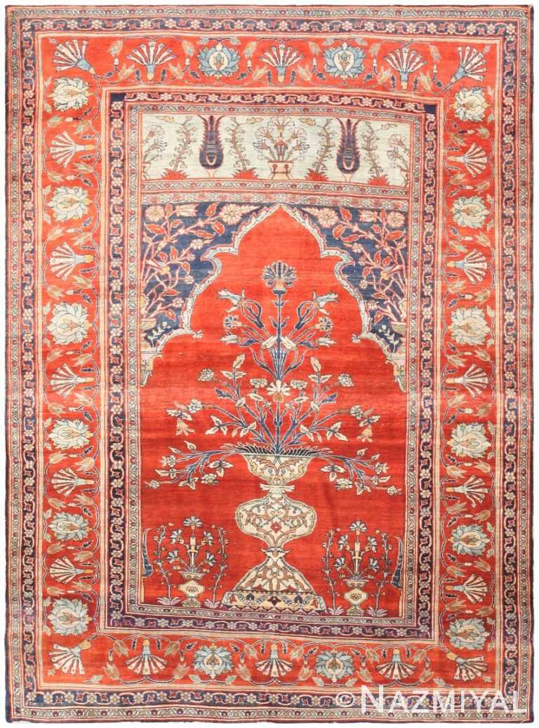 Antique Persian Silk Tabriz Rug 47151 Nazmiyal
