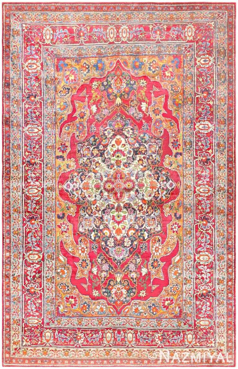 Antique Silk Kerman Persian Rug 47150 Large Image