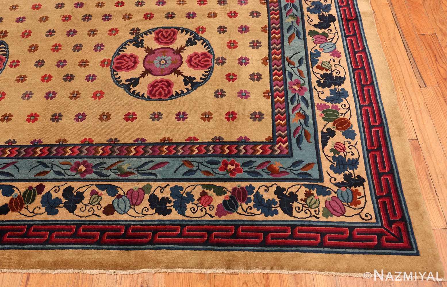 Corner antique Chinese rug 47040 by Nazmiyal