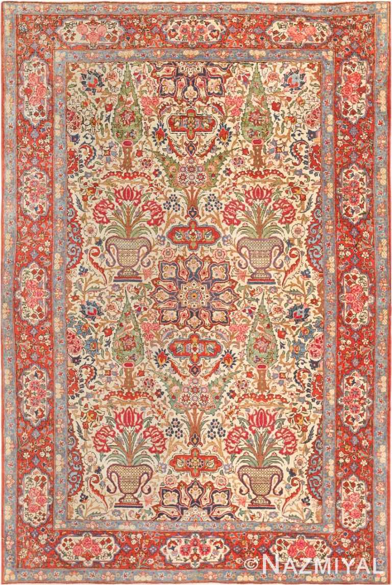Antique Persian Dabir Kashan Carpet 47194 Nazmiyal Antique Rugs