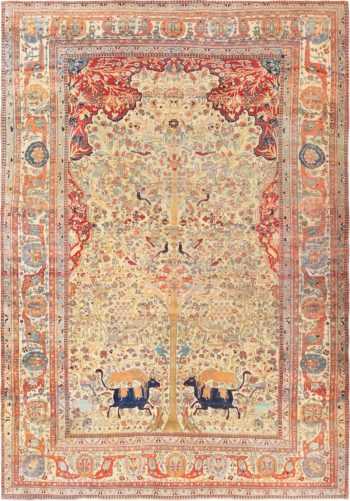 Antique Persian Mohtashem Kashan Carpet 47149 Detail/Large View
