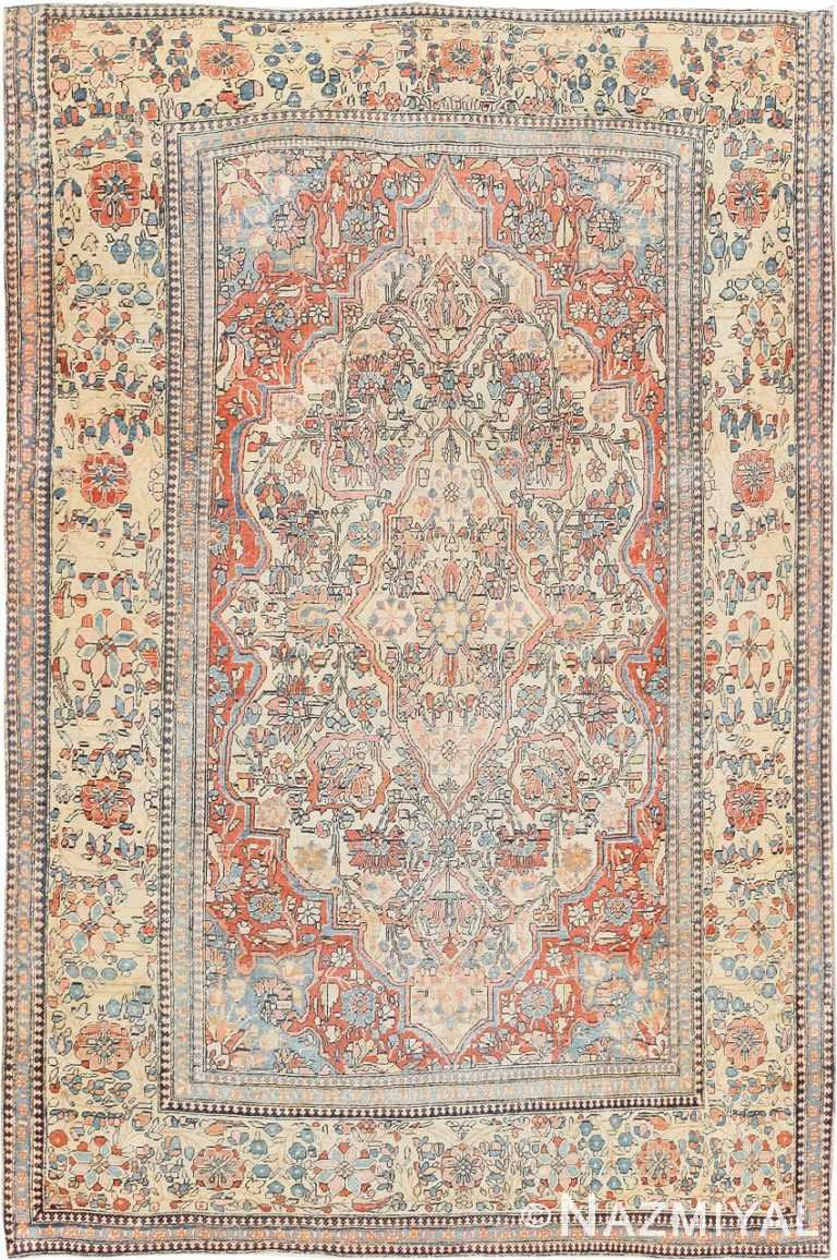 Antique Persian Kashan Mohtashem Rug 47175 Detail/Large View