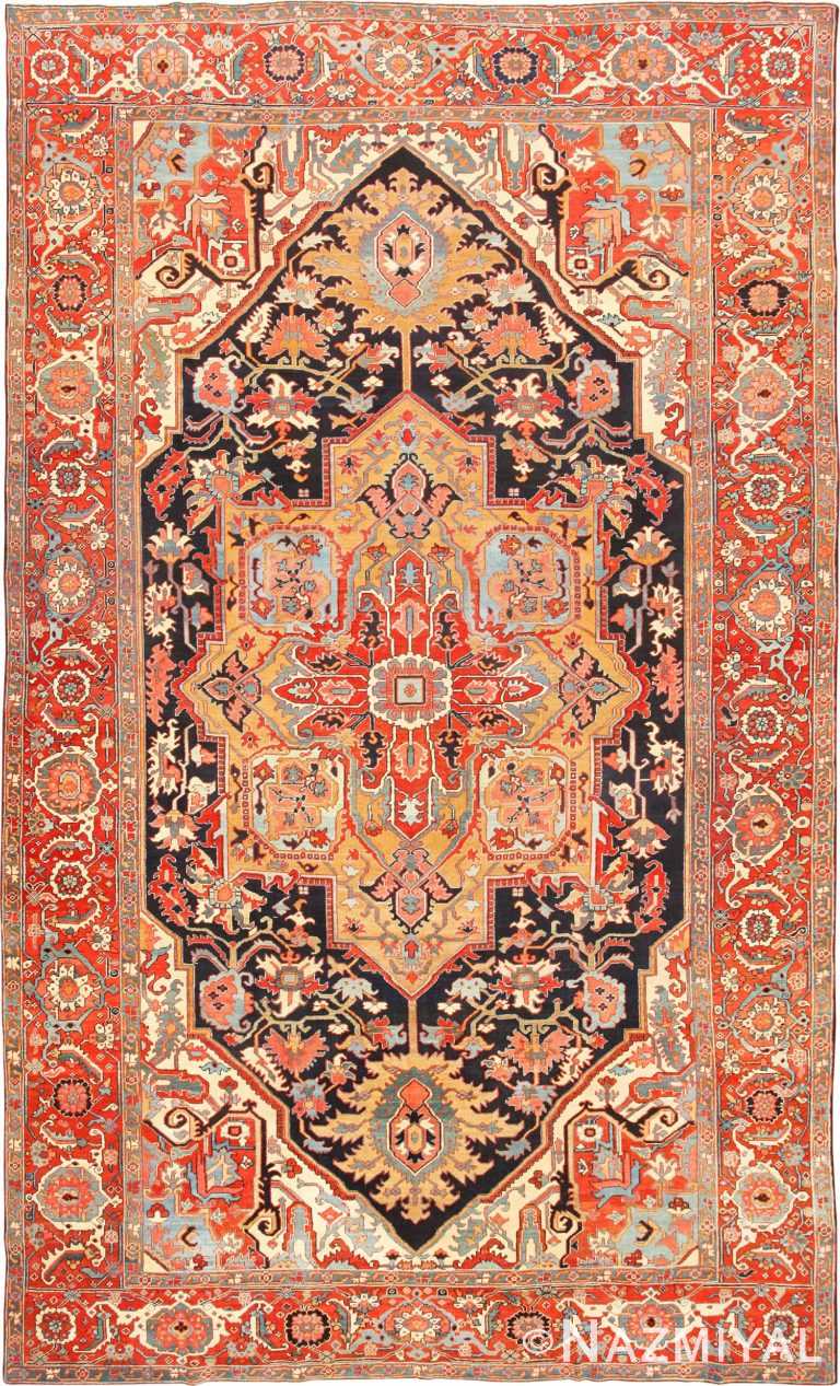 Antique Serapi Carpet 48873 by Nazmiyal Antique Rugs