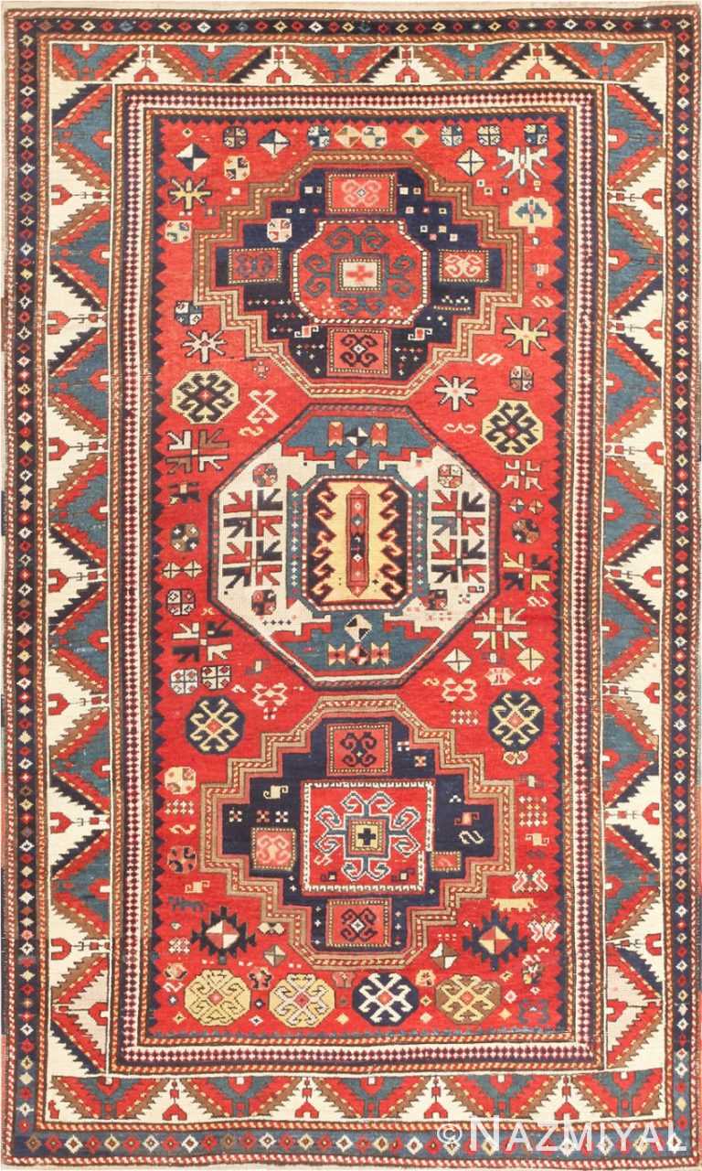 Antique Tribal Caucasian Kazak Rug 46350 Detail/Large View