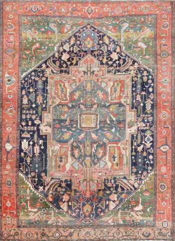 Antique Heriz Serapi Tribal Persian Rug 47446 Detail/Large View