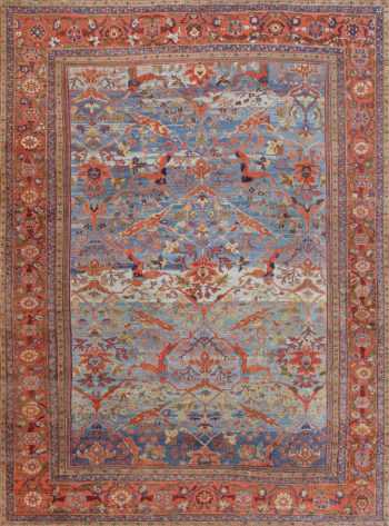Beautiful Blue Abrash Antique Persian Sultanabad Carpet by Nazmiyal Antique Oriental Rugs