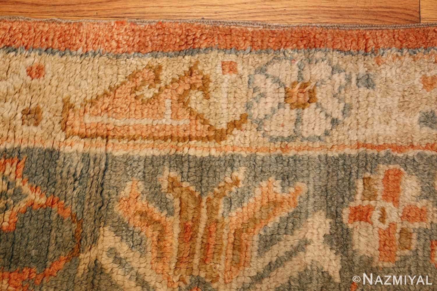 antique turkish oushak rug 47422 flower Nazmiyal