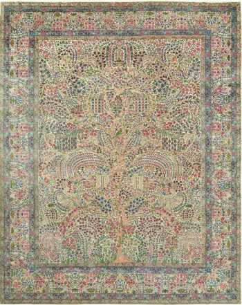 Fine Antique Persian Kerman Tree of Life Design Carpet 47500 Detail/Large View