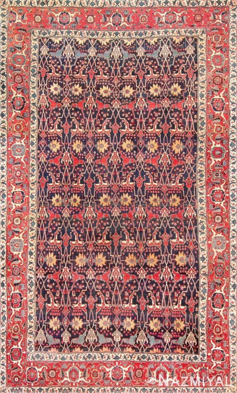 Antique Blue Persian Bidjar Carpet 47360 Detail/Large View