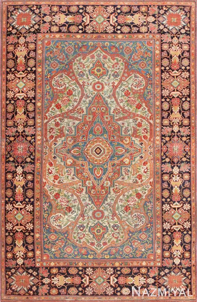 Fine Antique Persian Mohtashem Kashan Carpet 47197 Detail/Large View