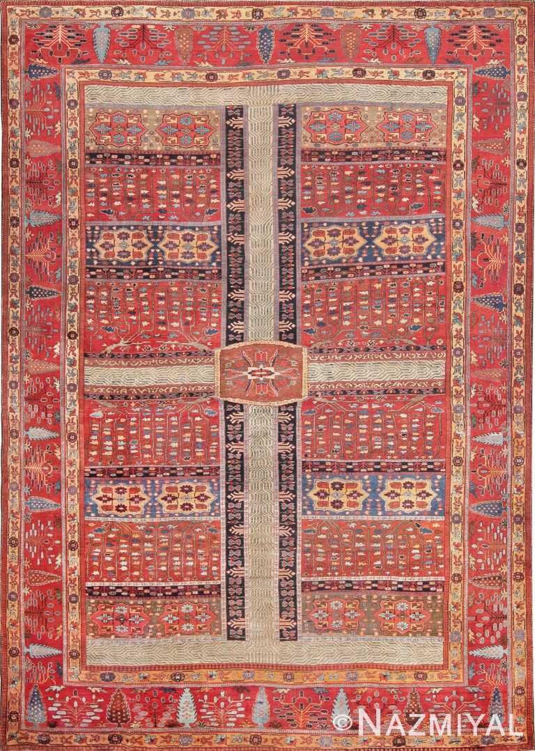 Large Antique Persian Bakshaish Garden Design Carpet 47269 Nazmiyal