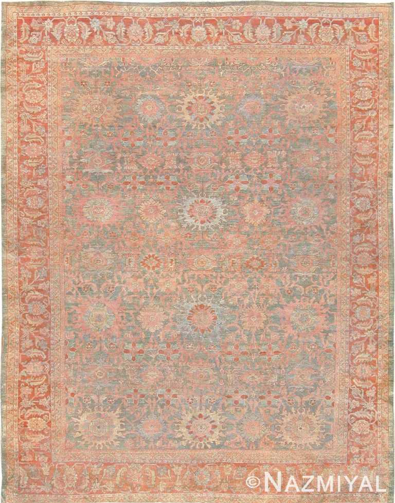 Antique Grey Blue Background Persian Sultanabad Rug 47563