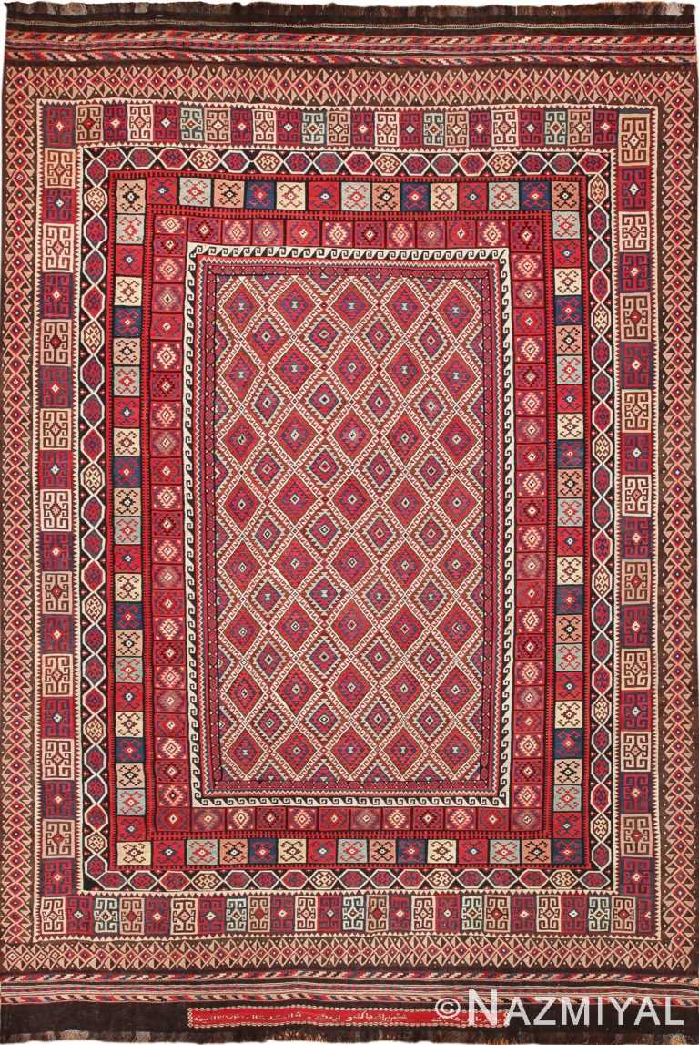 large tribal persian kilim vintage rug 47598 Nazmiyal