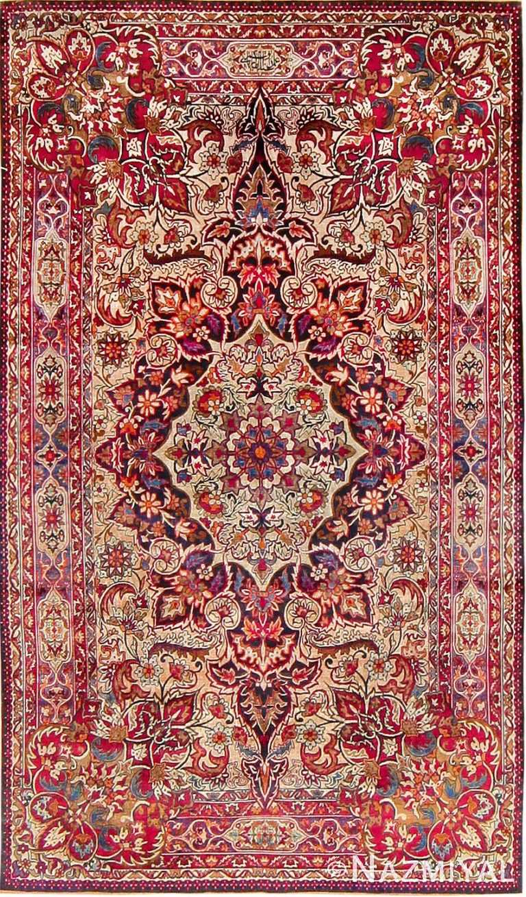 Antique Silk Persian Kermani Rug 47591 Detail/Large View