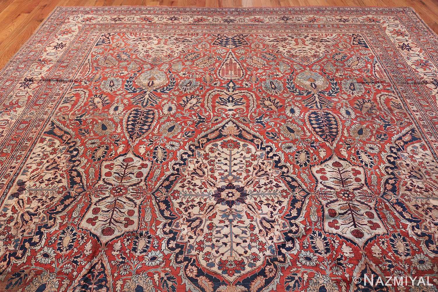 Antique Persian Silk Heriz Carpet 47239 Top Design Nazmiyal