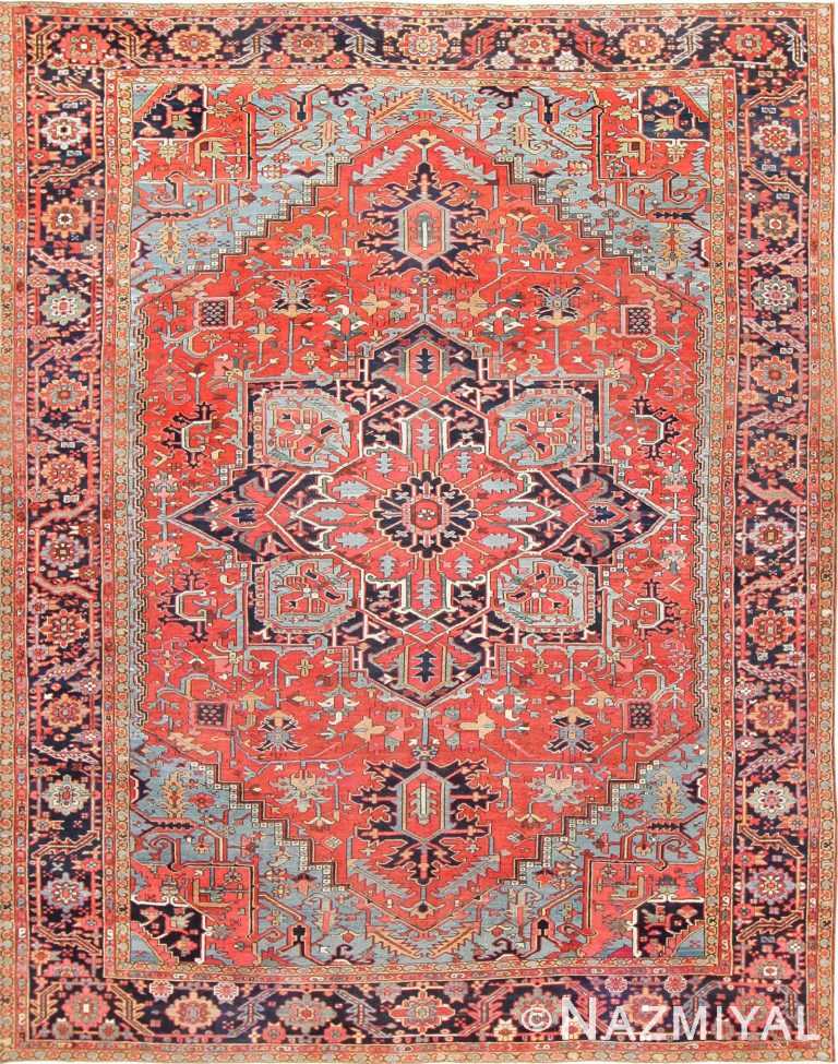 Large Antique Persian Heriz Serapi carpet 47519 Detail/Large View