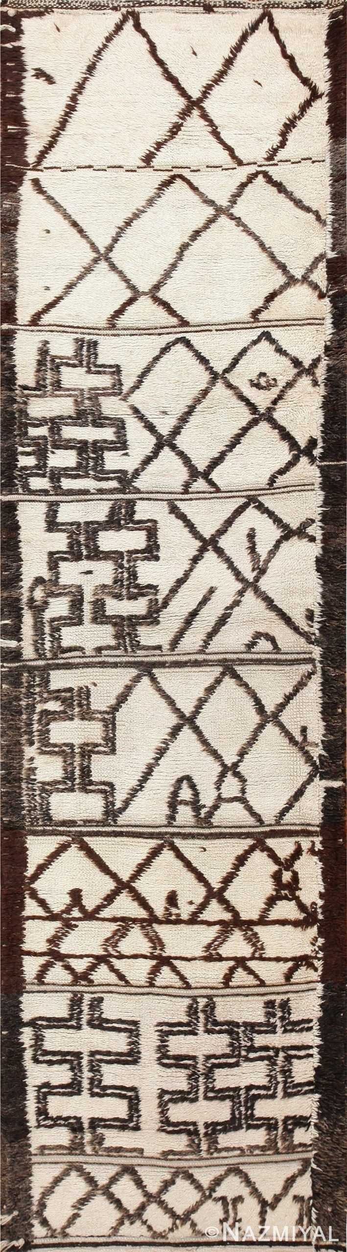 Moroccan Beni Ourain Runner Rug 47775 Detail/Large View