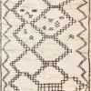 Vintage Ivory and Brown Moroccan Rug 47953 Detail/Large View