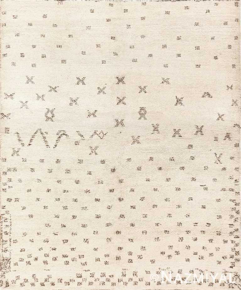 Ivory Mid Century Vintage Moroccan Carpet 47944 Nazmiyal Antique Rugs
