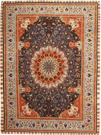 Antique Silk and Wool Tabriz Persian Rug 43571 Nazmiyal