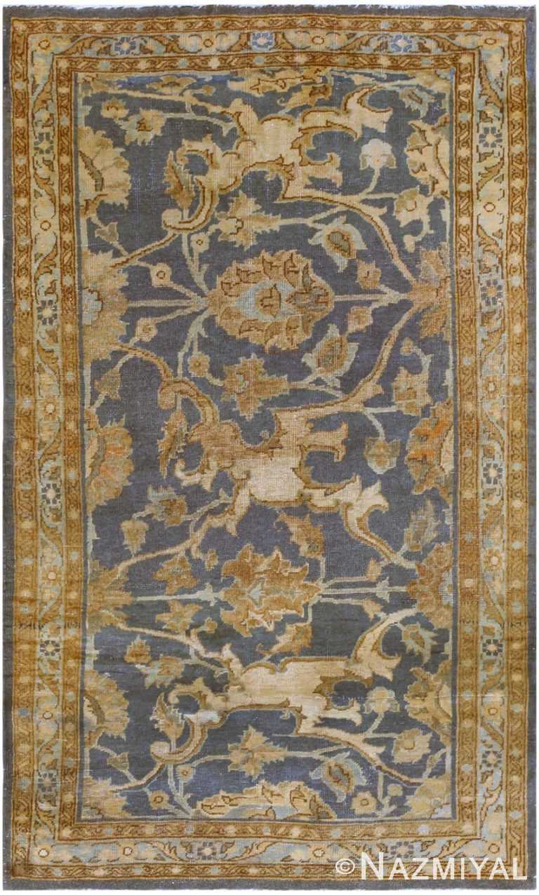 Small Blue Antique Persian Tabriz Area Rug #43012 by Nazmiyal Antique Rugs