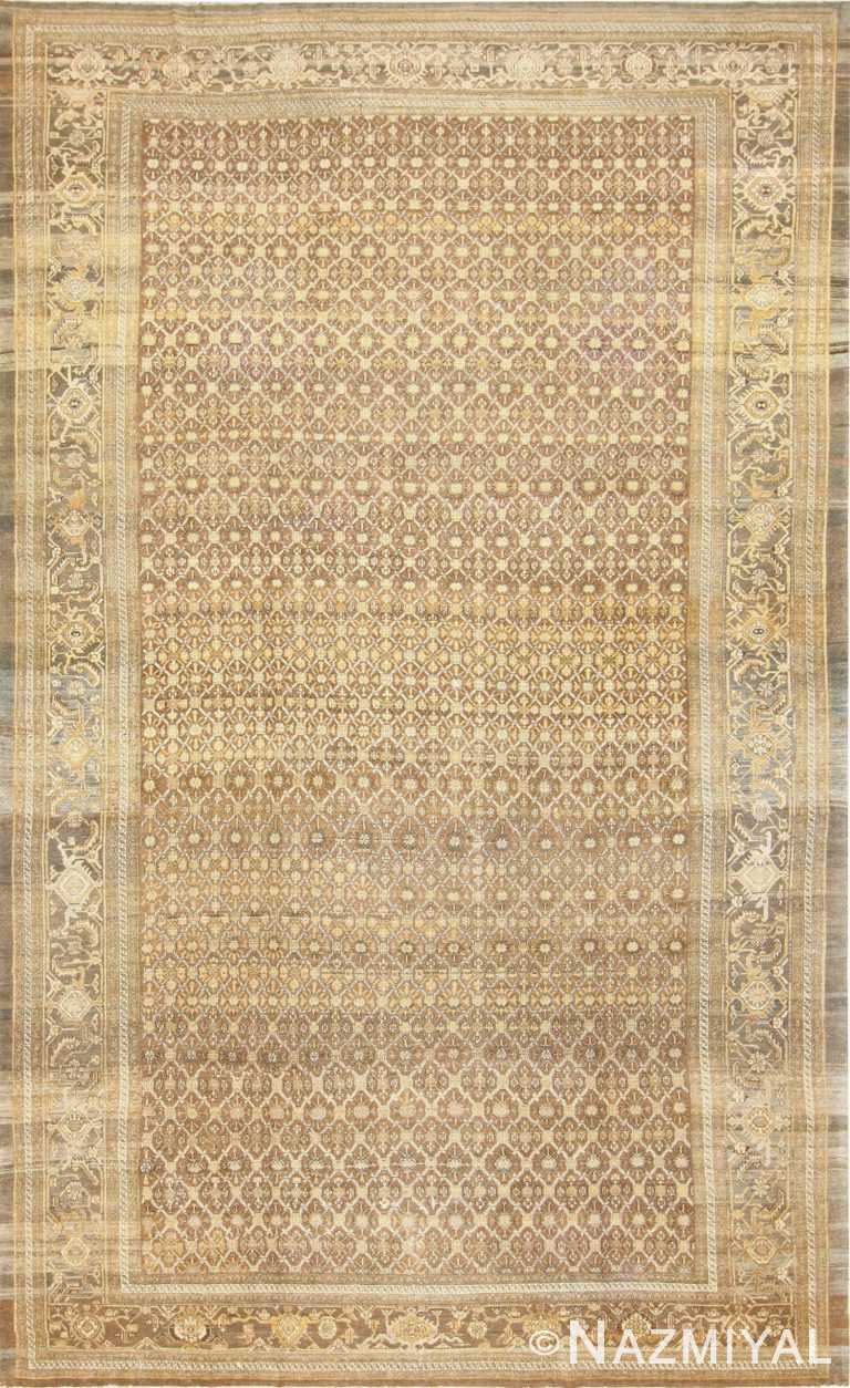 Large Antique Brown Background Persian Malayer Rug 47437 Detail/Large View
