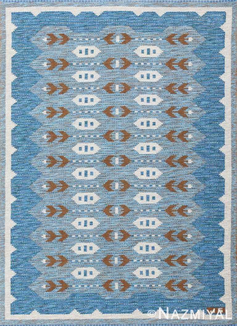 vintage swedish double sided rug 48008 Nazmiyal