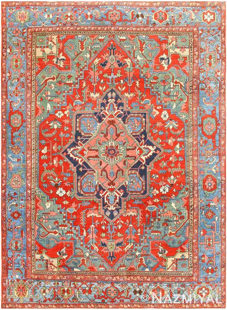 Antique Persian Heriz Rug 48005 Detail/Large View